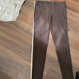 Brown Suede-Look Pants